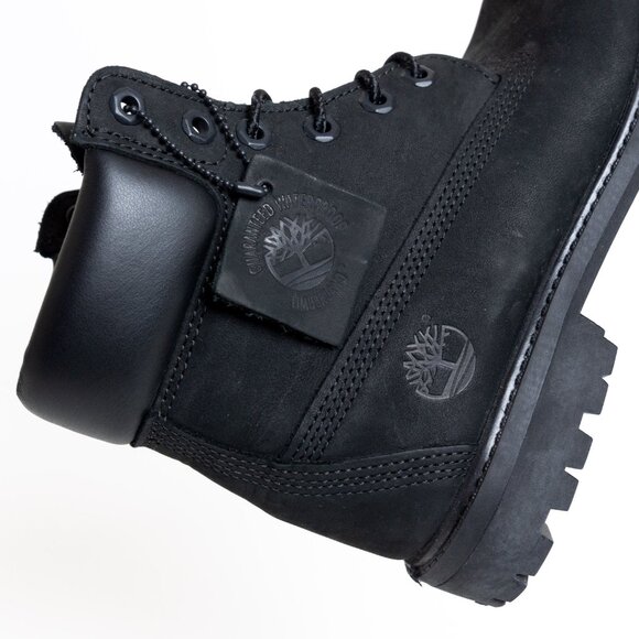 Timberland Premium 6-Inch Waterproof Boot Black Nubuck Leather NEW - Picture 8 of 13